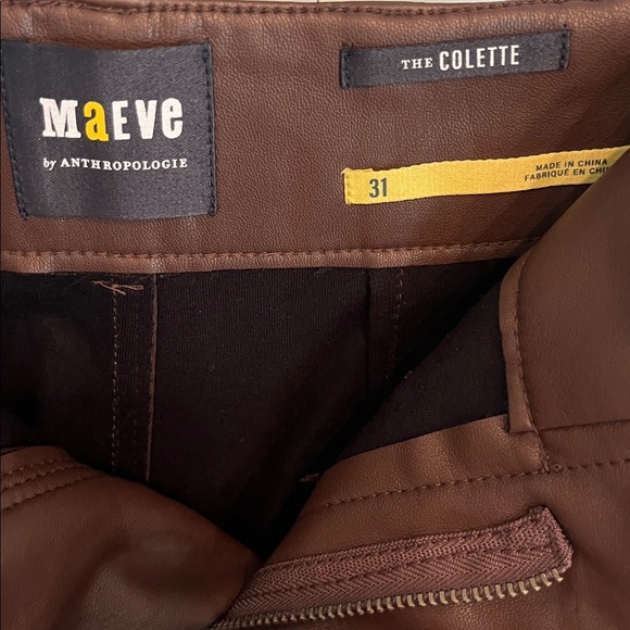 Maeve from Anthropologie faux leather Colette cropped wide leg pants, size 31 - Picture 7 of 7